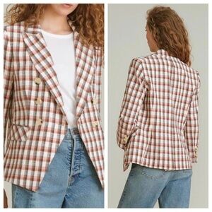 JOIE | Cotton Checkered Plaid Blazer Size Small
